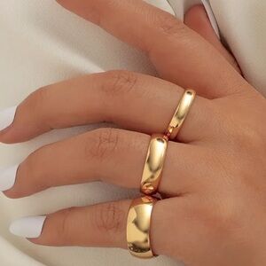 Stainless Steel 3 Piece Set Band Rings